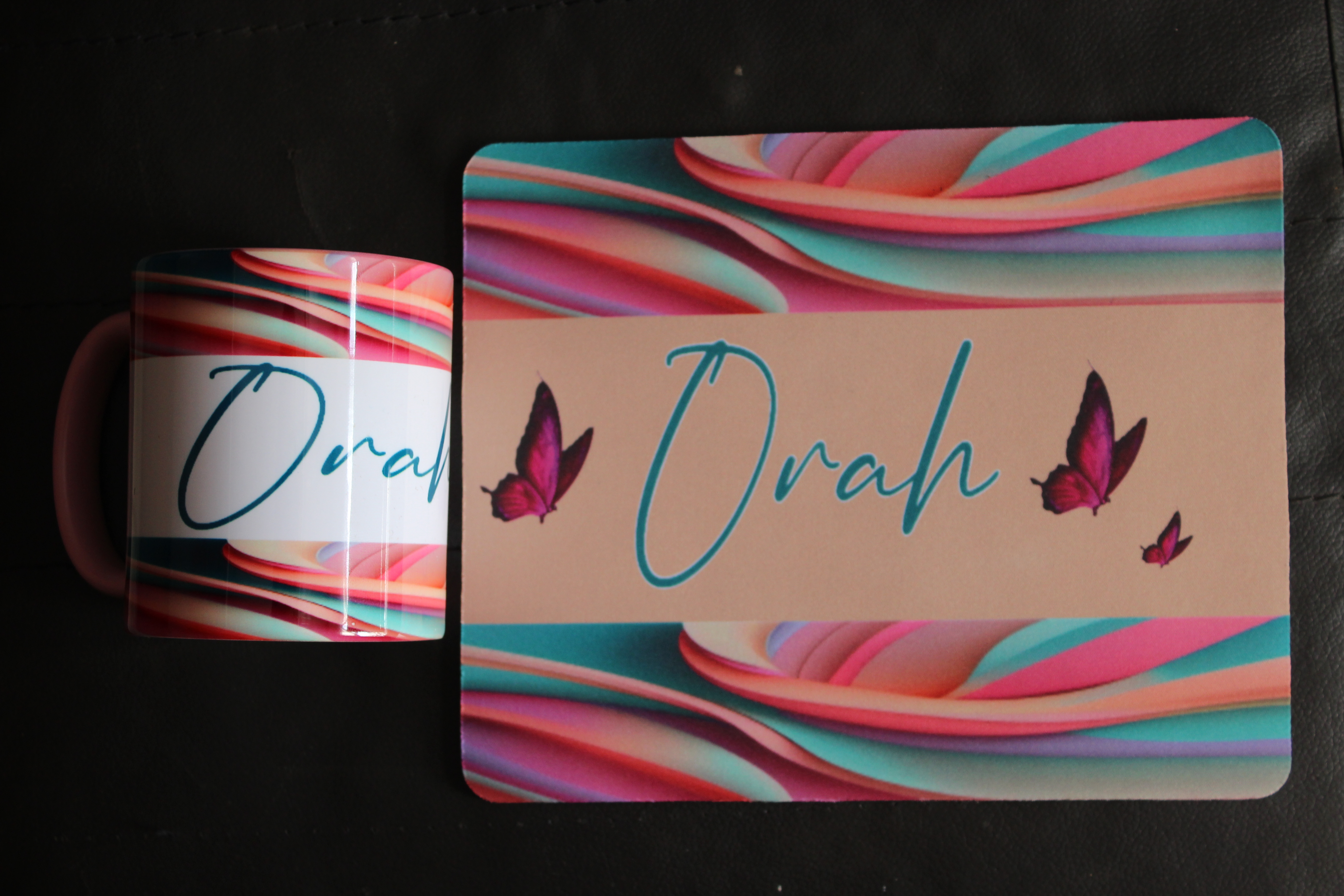 Custom mug and mouse pad set